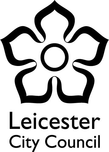 Leicester City Council logo in black and white