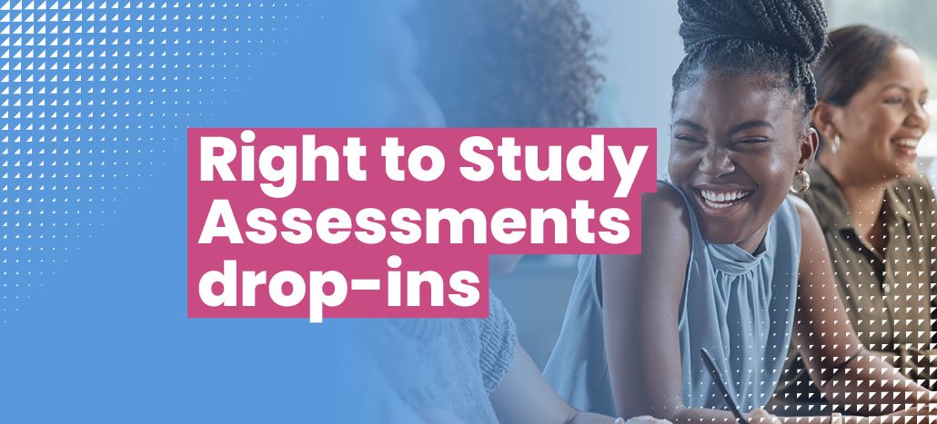 Right to study assessments drop-ins. Happy and smiling black woman.