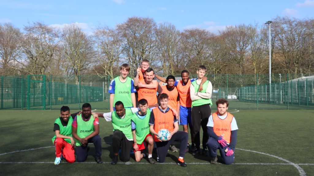 team photo for sports academies pan ability football team