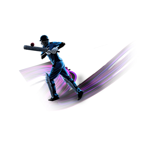 a graphic of a cricketer batting aball
